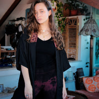 Cross stitch Embroidery - oversized kimono