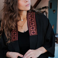 Cross stitch Embroidery - oversized kimono