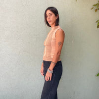 Rib Top - Ochre & Tan