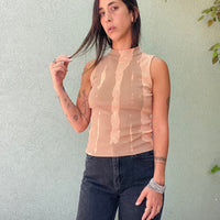 Rib Top - Ochre & Tan