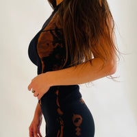טופ שחור פסי חלודה
