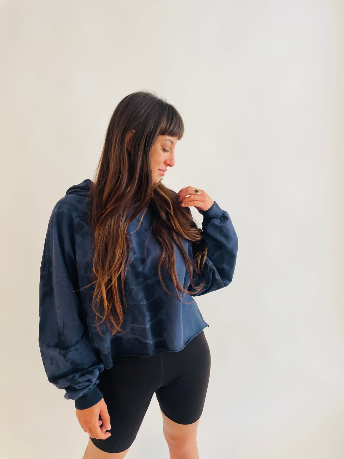 Jersey Cotton Hoodie - Navy