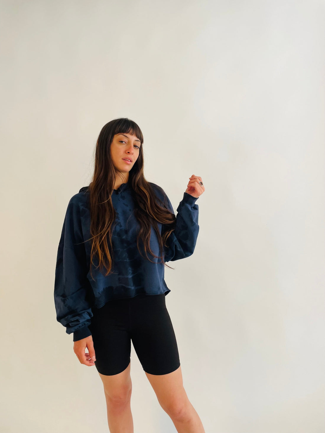 Jersey Cotton Hoodie - Navy