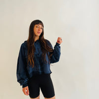 Jersey Cotton Hoodie - Navy