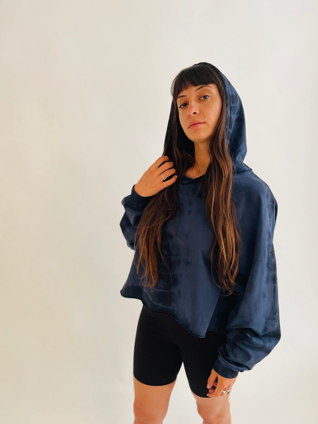 Jersey Cotton Hoodie - Navy
