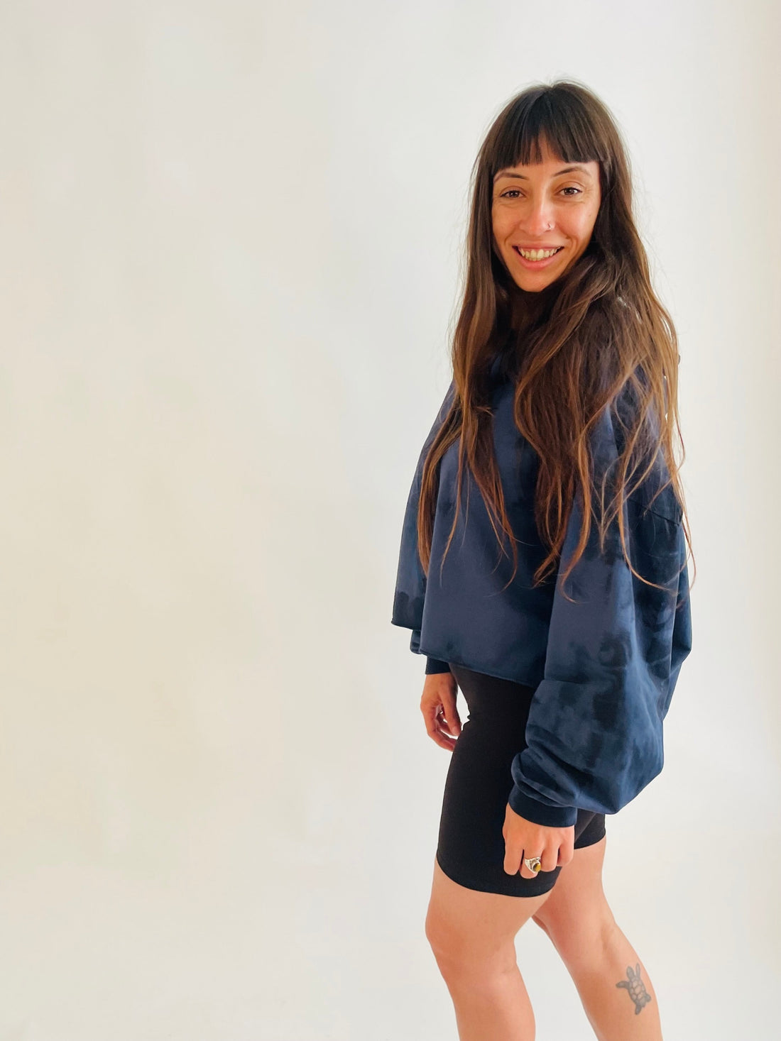Jersey Cotton Hoodie - Navy
