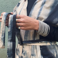 Cotton Nomad Vest - stone & navy