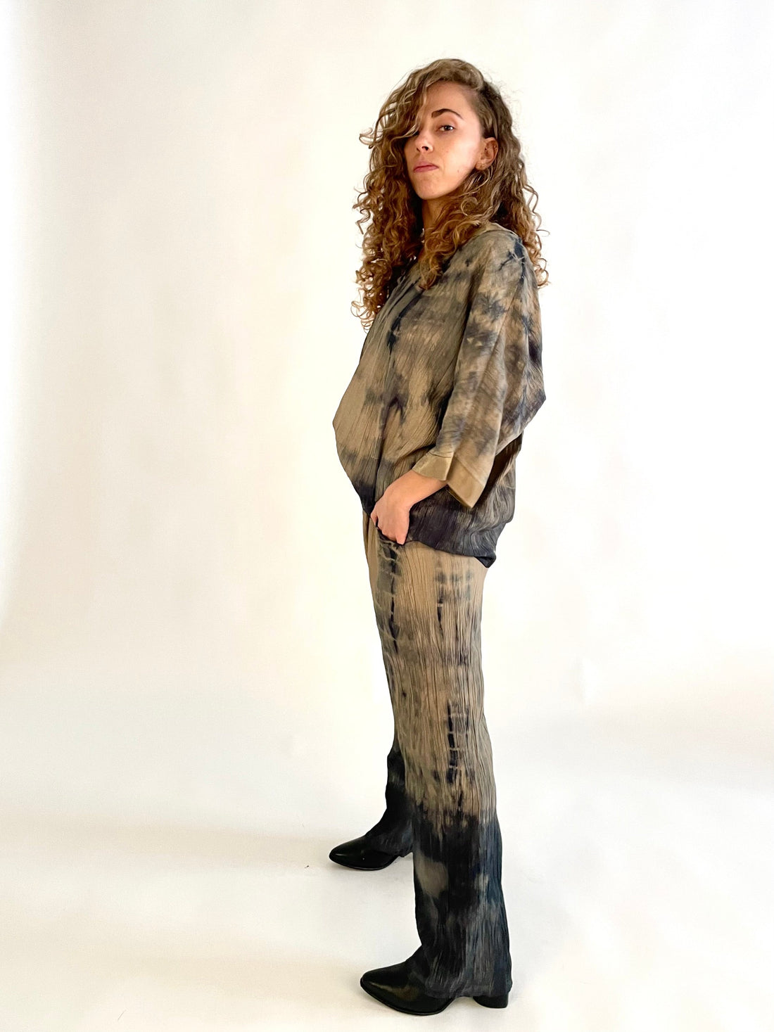 Mathilde Pants - stone & blue