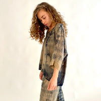 Mathilde top - stone & blue