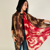 Freedom Shawl -Red & Brown
