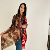 Freedom Shawl -Red & Brown
