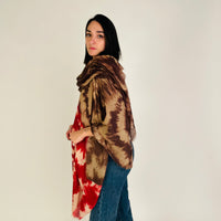 Freedom Shawl -Red & Brown