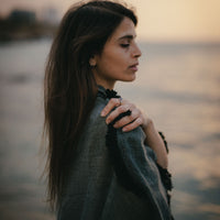 צעיף פרנזים וגדיל - ירוק