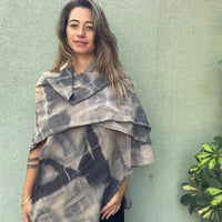שאל כותנה צביעת שיבורי - אפור