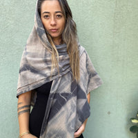 שאל כותנה צביעת שיבורי - אפור