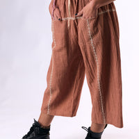 Embroidery Pink Pants