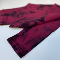 Tie Dye Yoga Leggings - Wine & Black