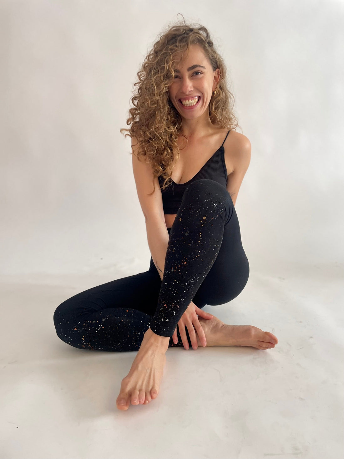 Cotton Leggings - Metallic Galaxy Drip Drop