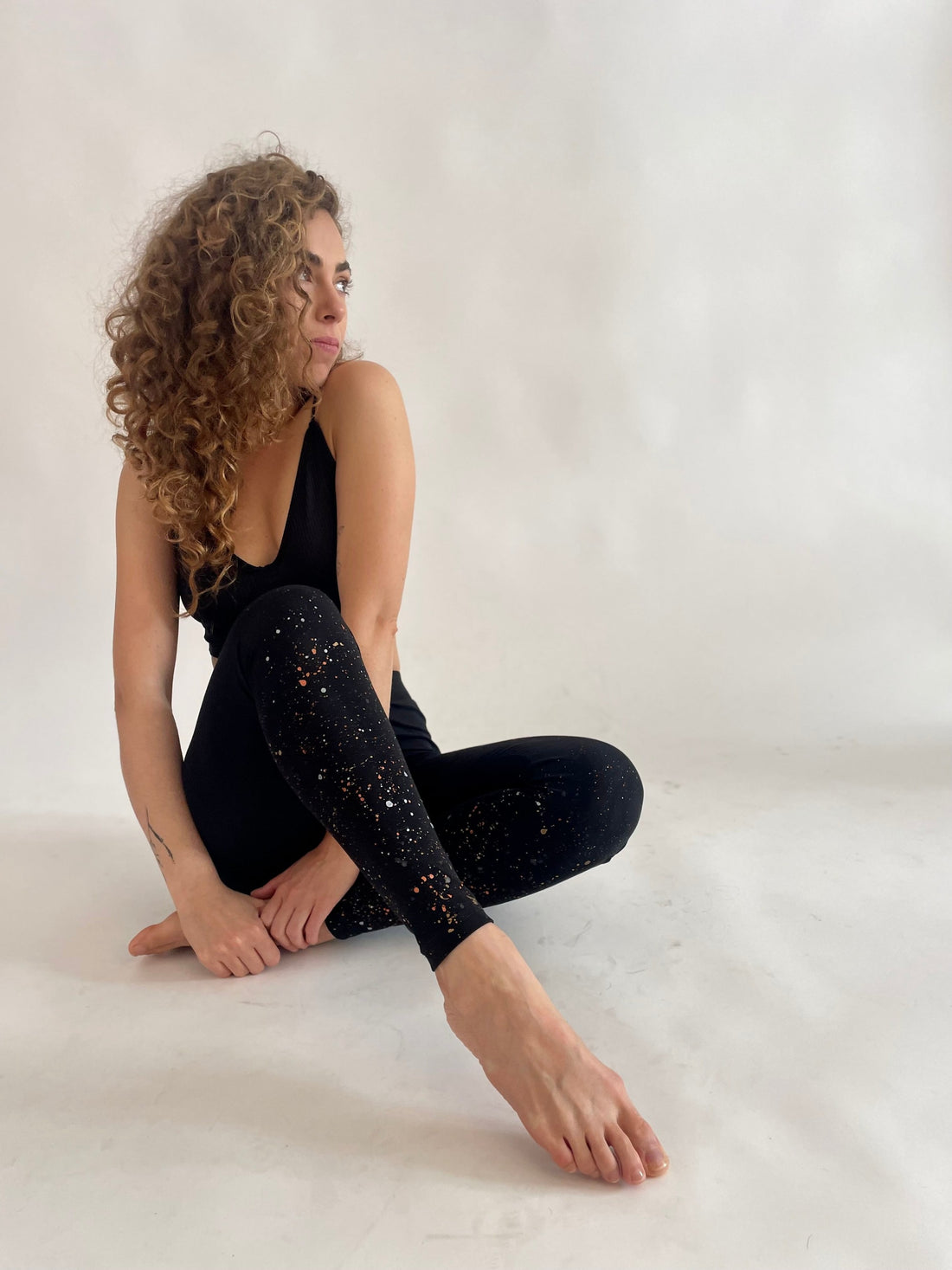 Cotton Leggings - Metallic Galaxy Drip Drop