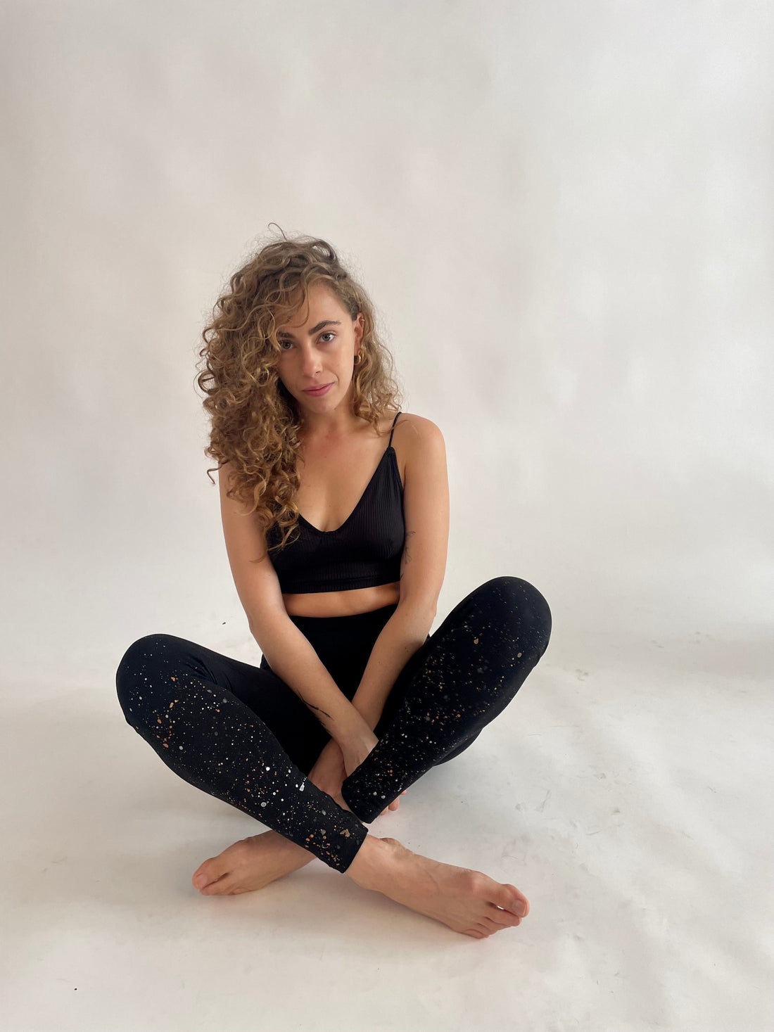 Cotton Leggings - Metallic Galaxy Drip Drop