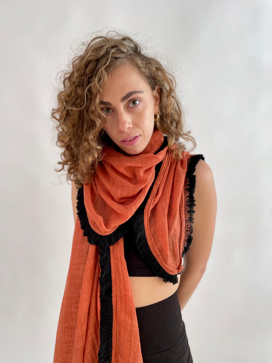 צעיף פרנזים כתום