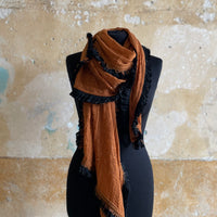 Burnt orange Fringed Scarf