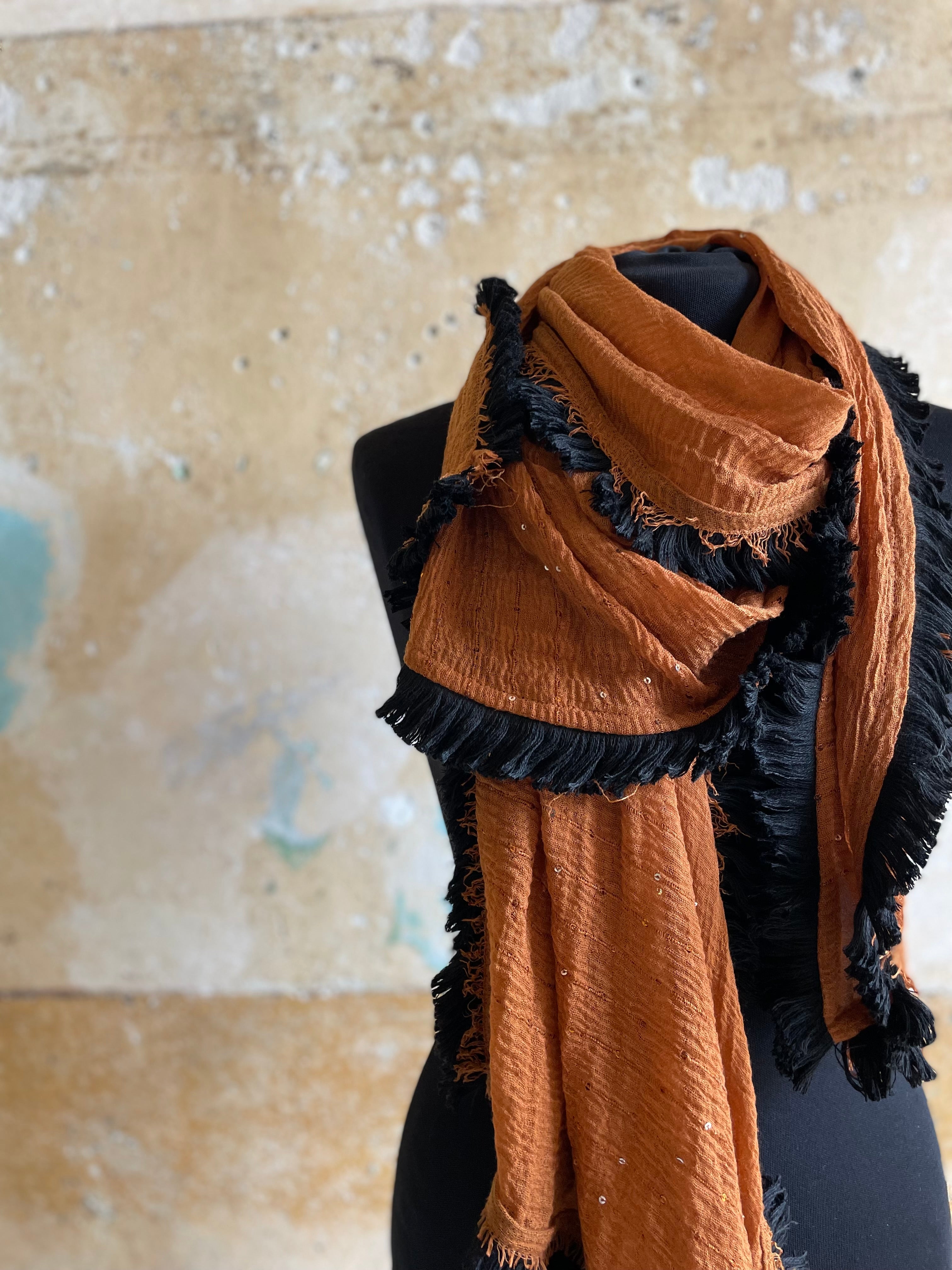 Burnt orange hot sale scarf