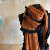 Burnt orange Fringed Scarf