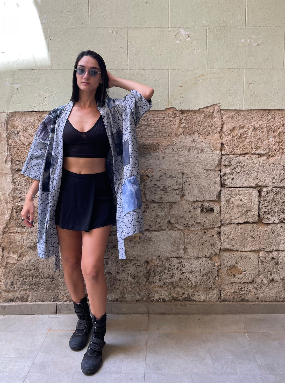 קימונו ג'קארד פאצ'ים