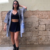 קימונו ג'קארד פאצ'ים