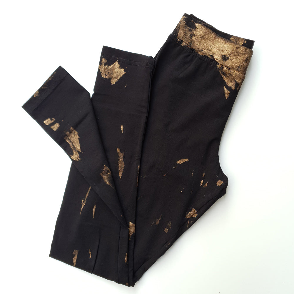 Yoga Leggings - Gold & Black