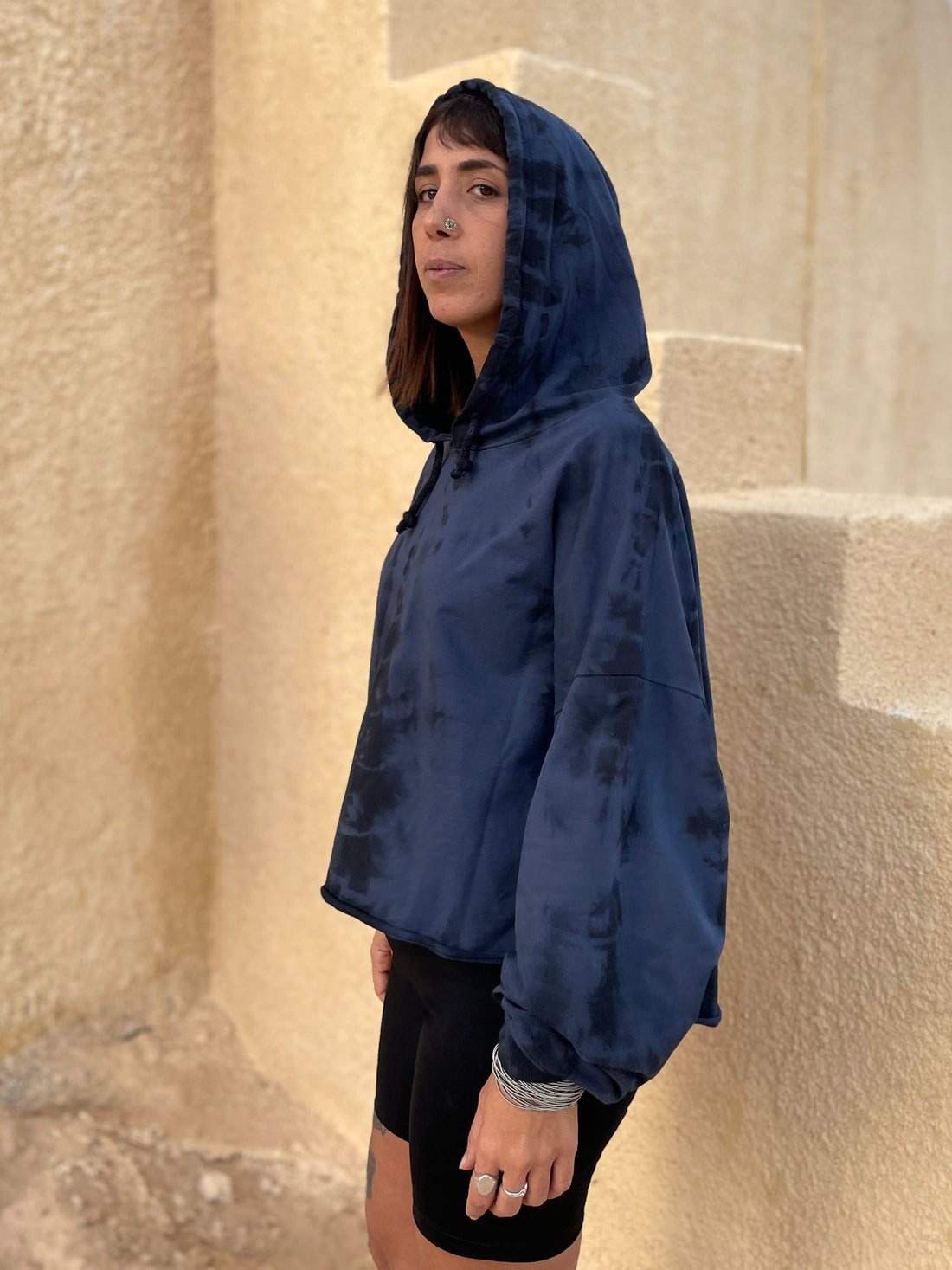 Jersey Cotton Hoodie - Navy