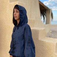 Jersey Cotton Hoodie - Navy