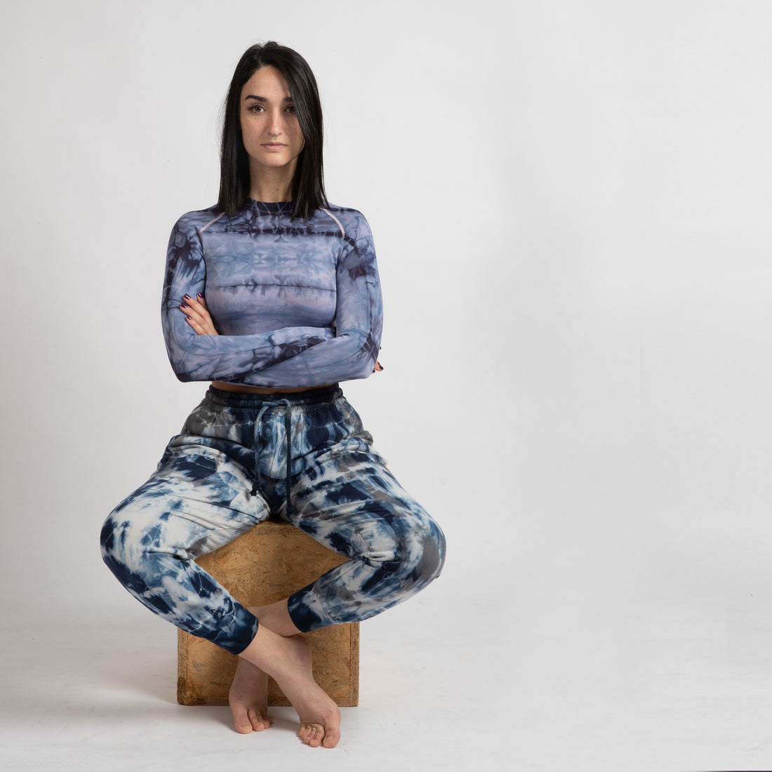 DYED JOGGER PANTS - Blue