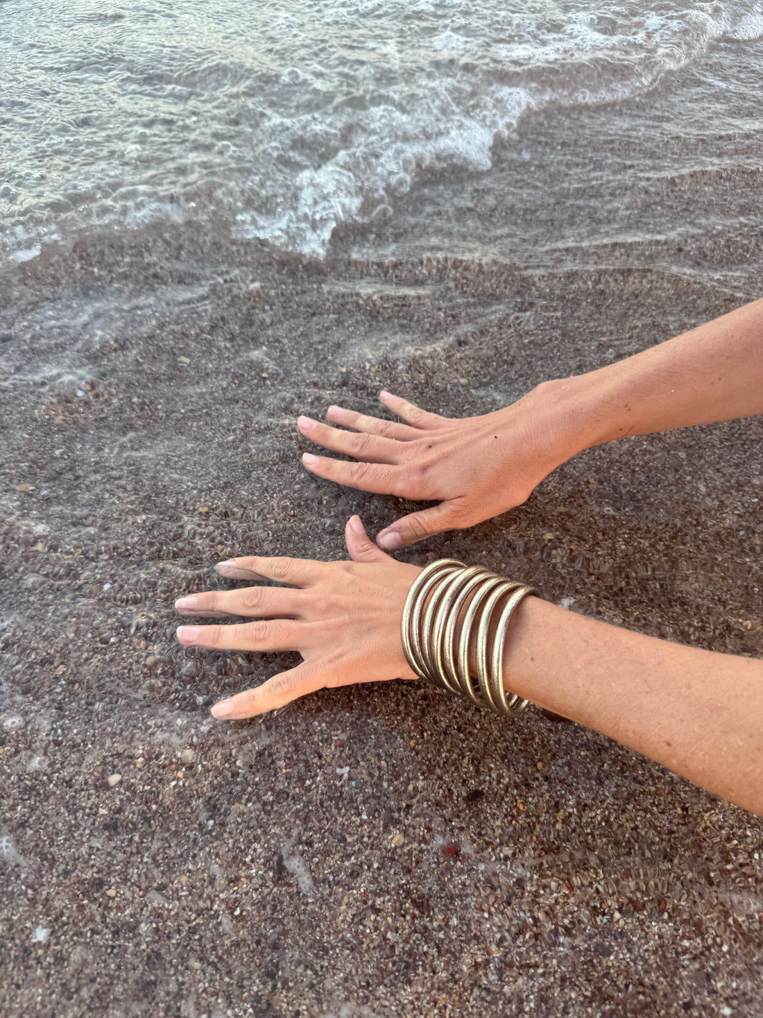 Single White Gold Metallic bracelet - Size 2