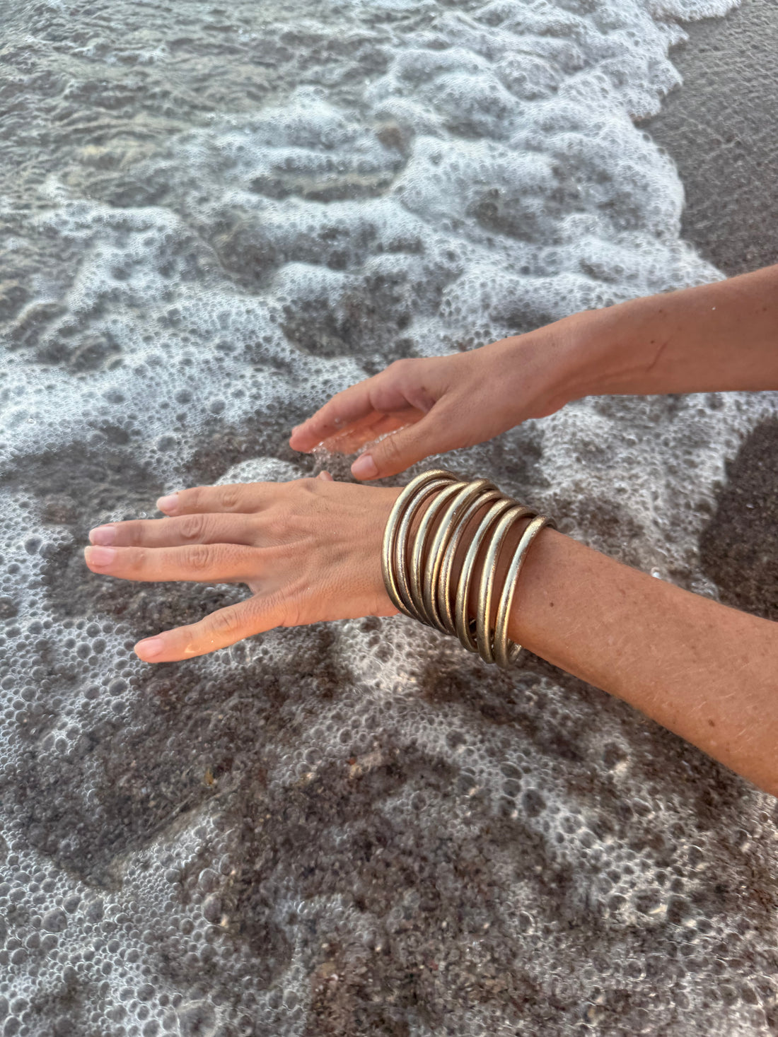 Single White Gold Metallic bracelet - Size 2
