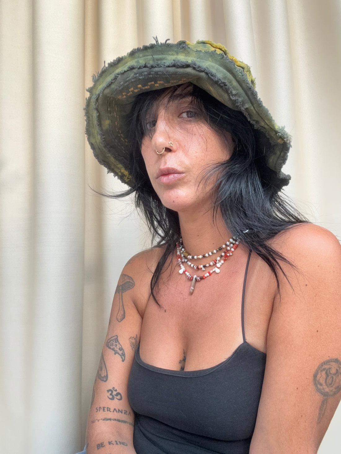 Embroidery & wash Cotton Hat - Or
