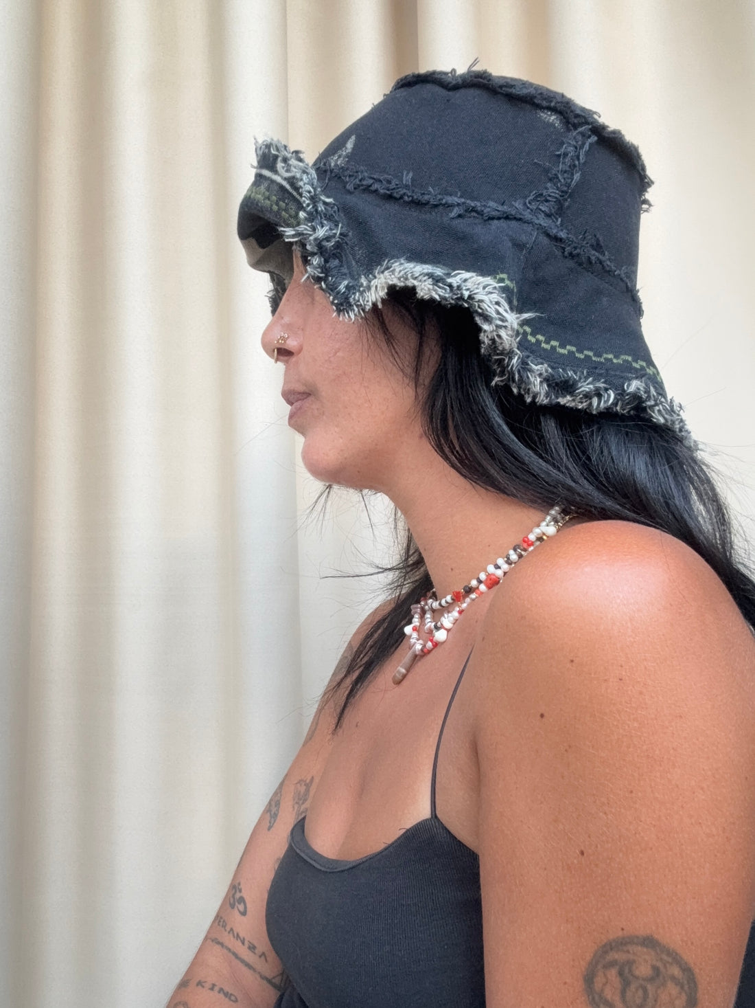 Marble & Embroidery Cotton Hat - Agam