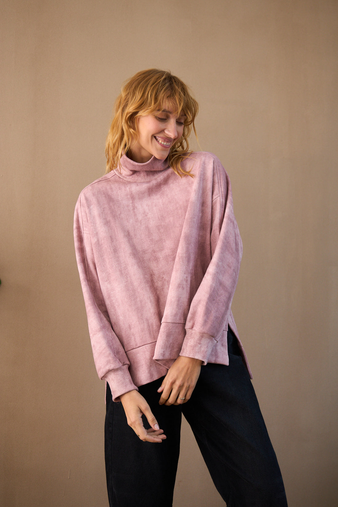 Turtleneck jumper - pink