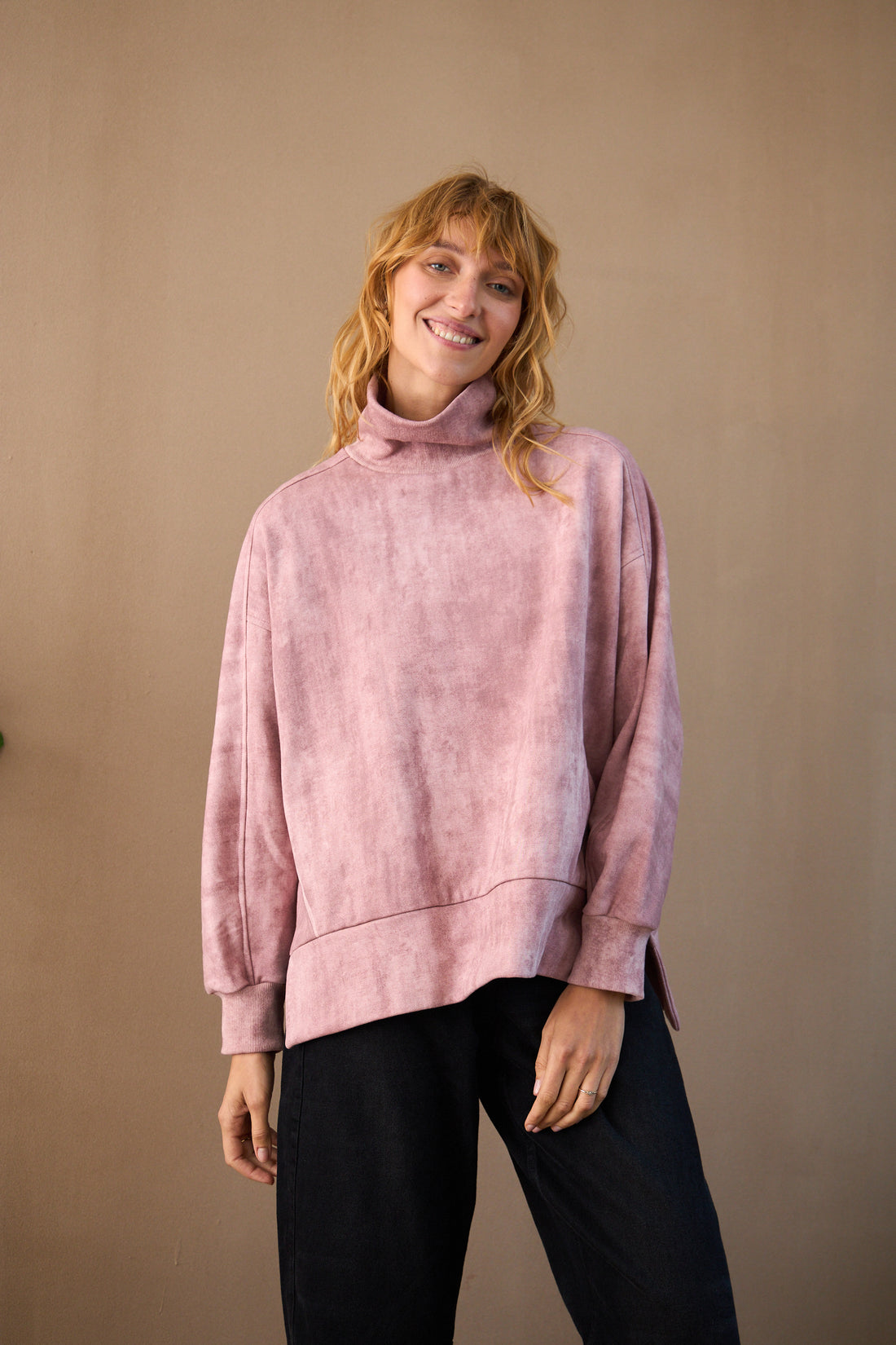 Turtleneck jumper - pink