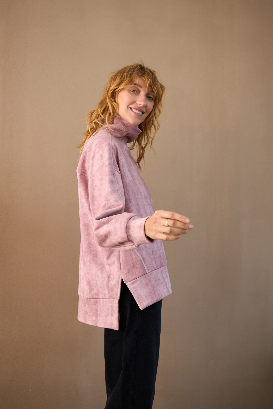 Turtleneck jumper - pink