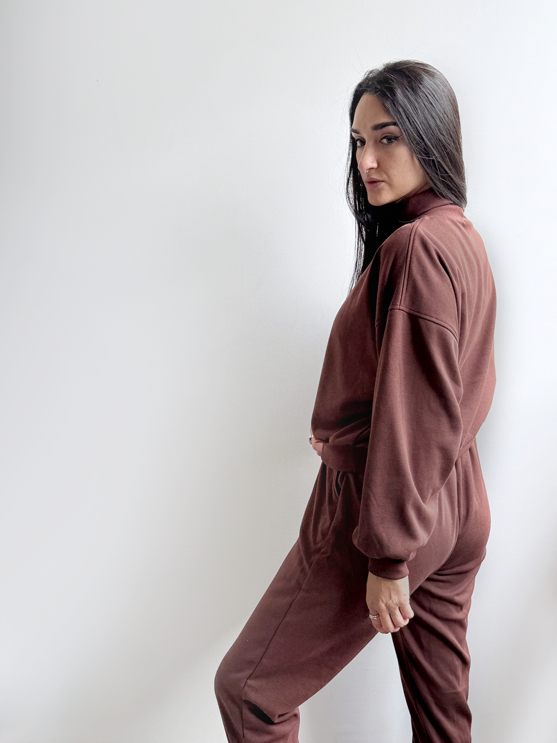 Cropped Jumper - Brown