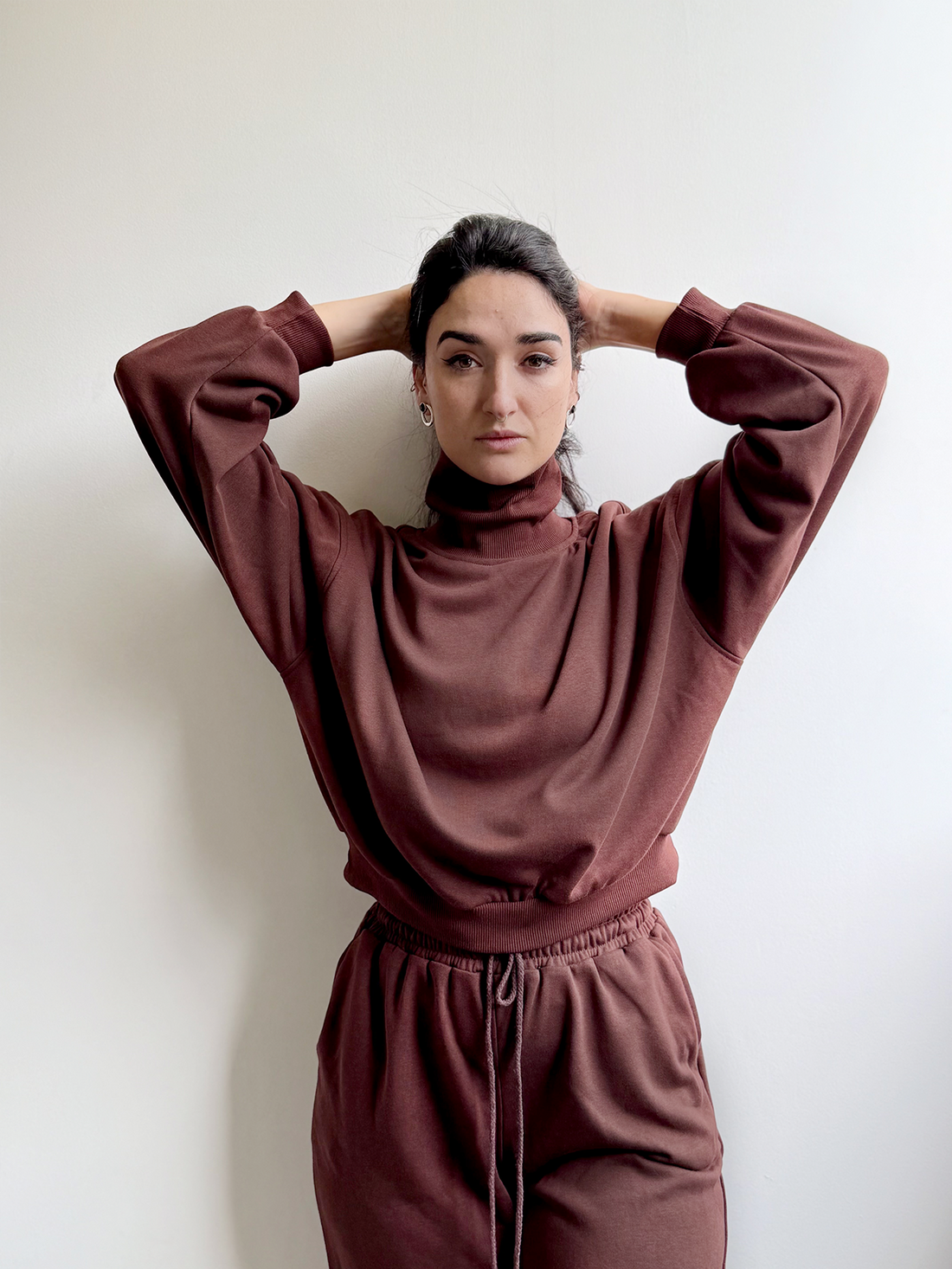 Cropped Jumper - Brown