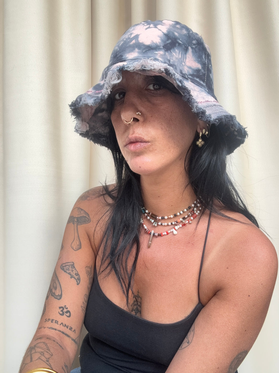 Marble & Embroidery Cotton Hat - Noit