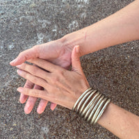 Single White Gold Metallic bracelet - Size 2