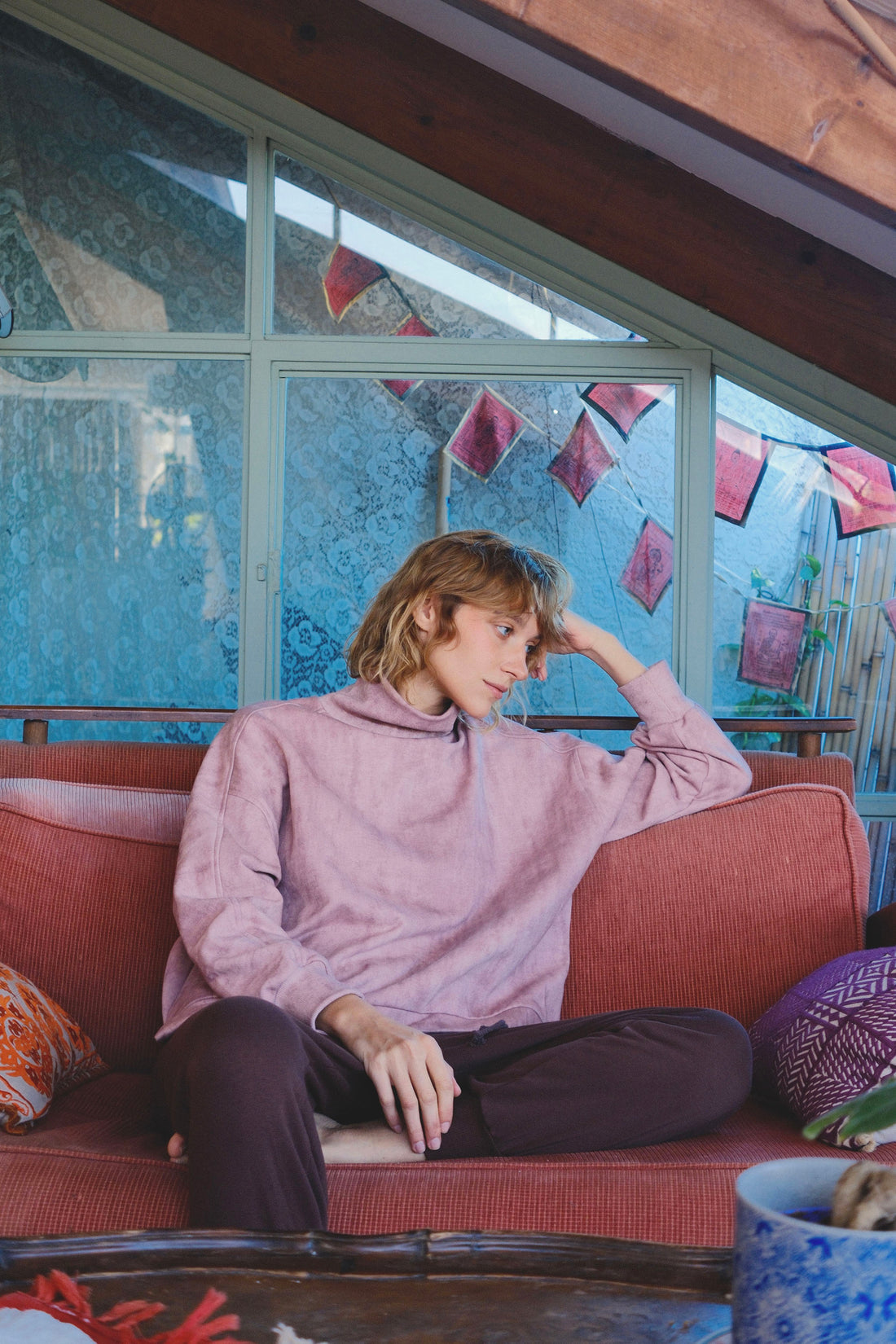 Turtleneck jumper - pink