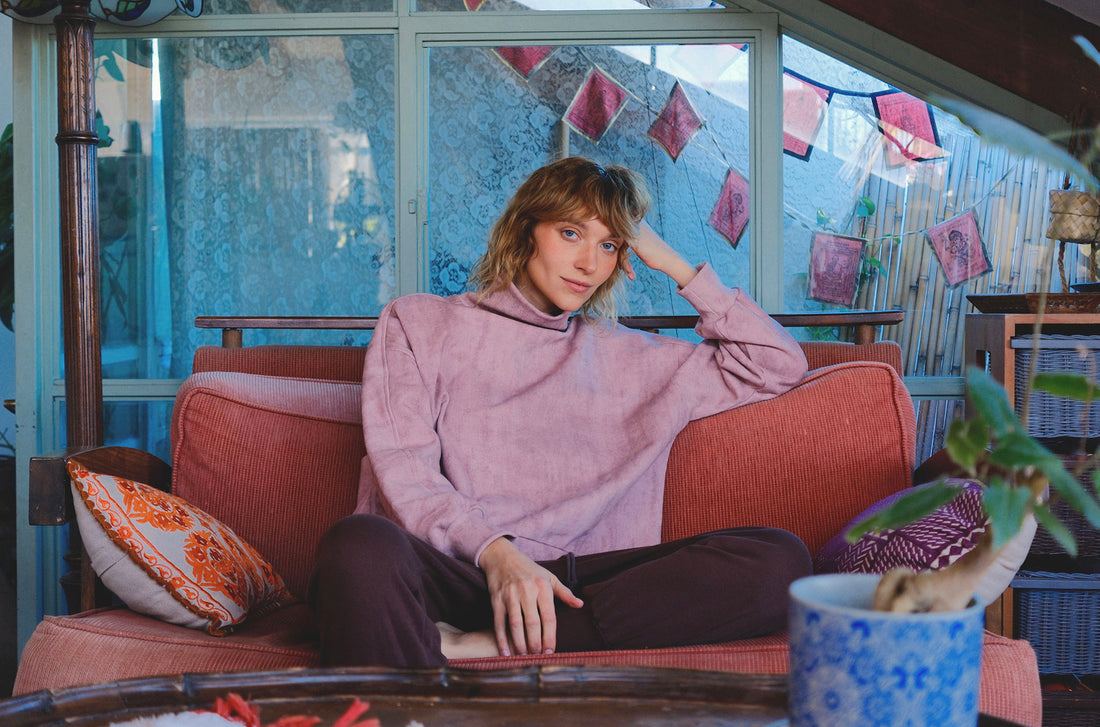 Turtleneck jumper - pink