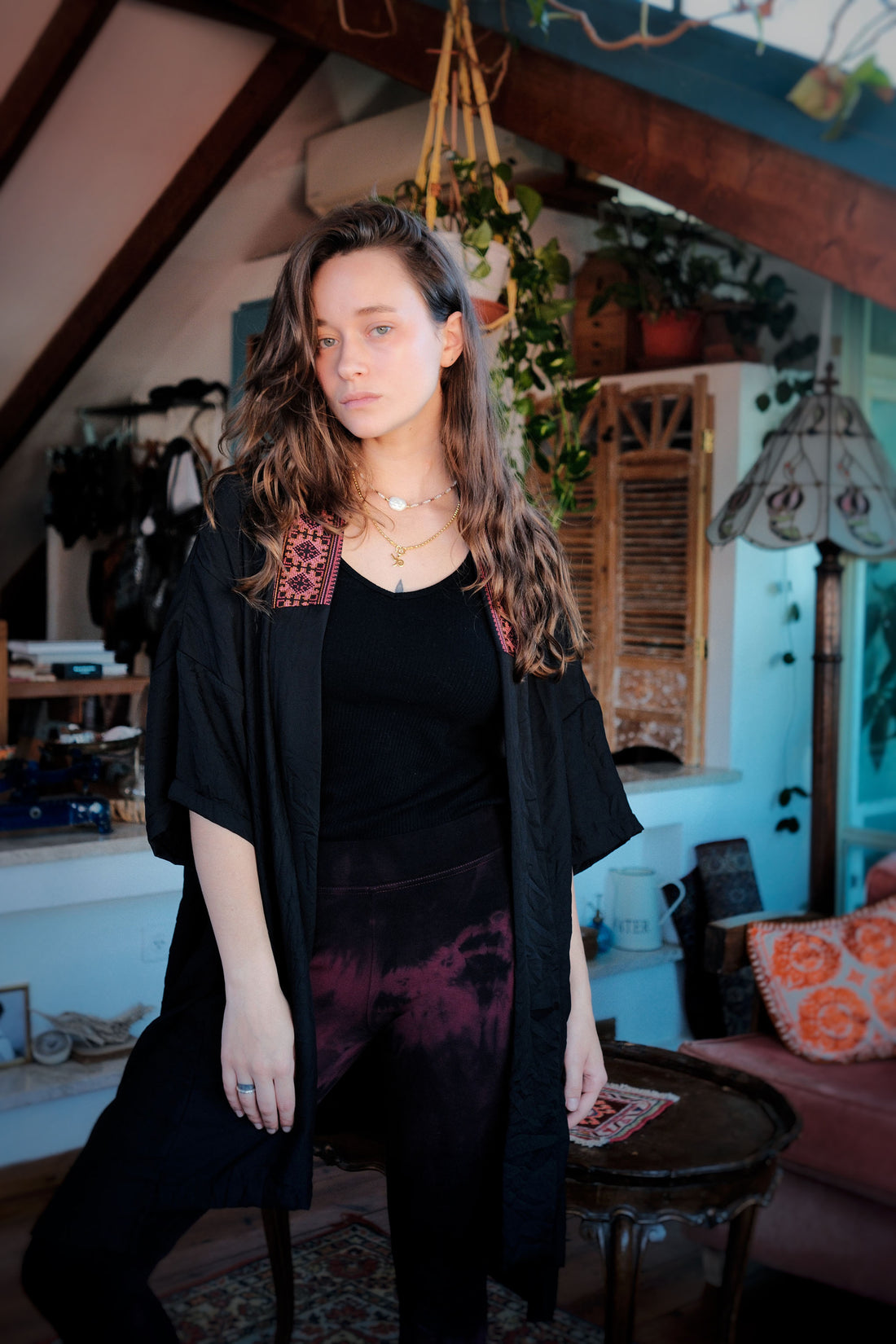 Cross stitch Embroidery - oversized kimono