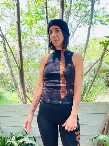 Rib Top - Rusty & Black