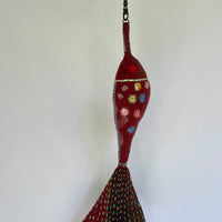 Embroidery Fish Key Chain - Marsala